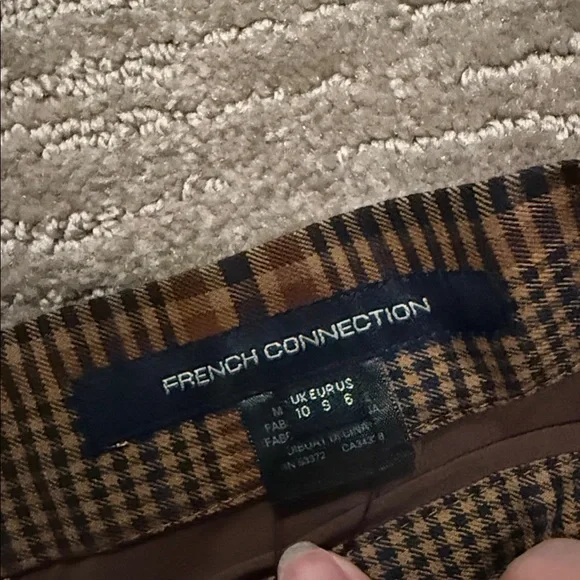 French connection Plaid Brown Skirt - Picture 2 of 4